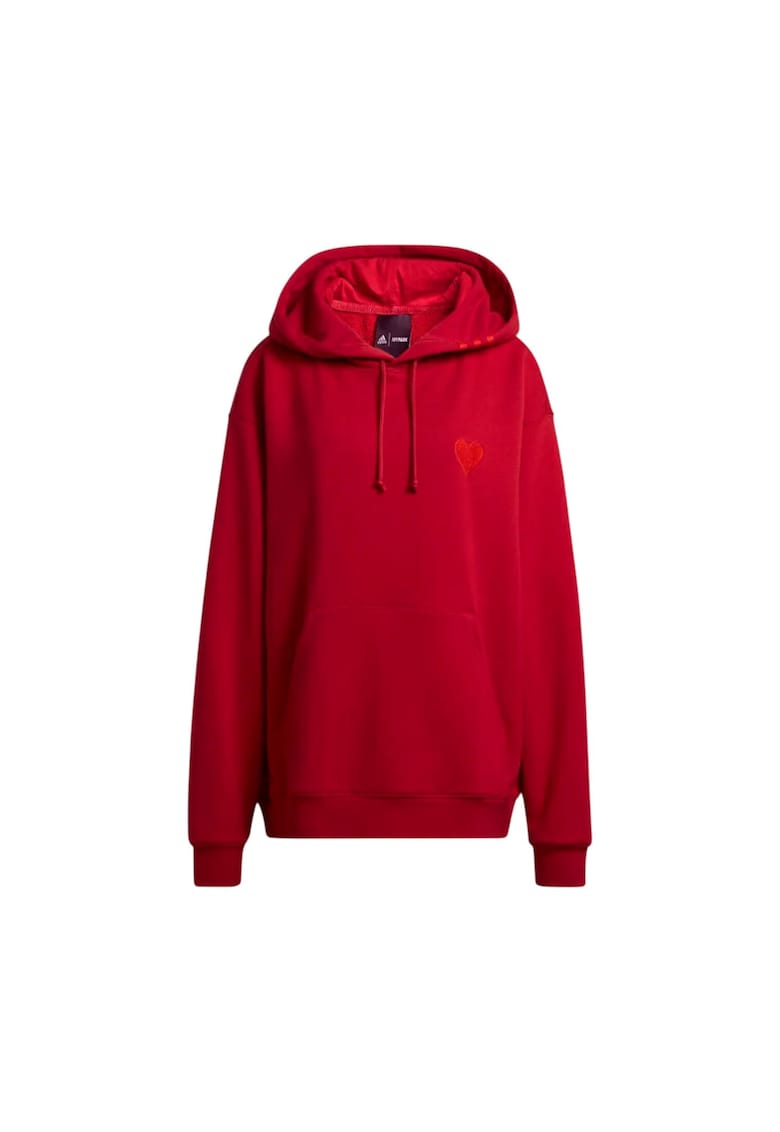 Hanorac sport dama  x Ivy Park - rosu - bumbac - cu gluga - broderie