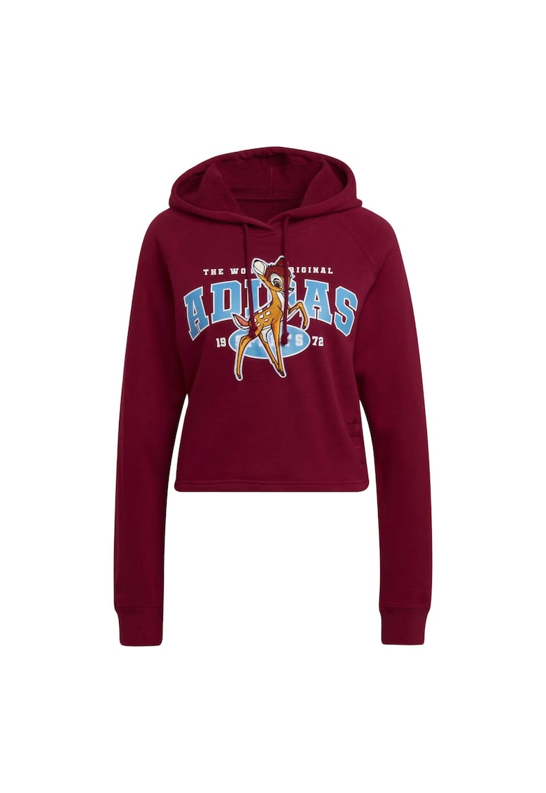 Hanorac sport dama  bumbac - visiniu - cu gluga - imprimeu Bambi -