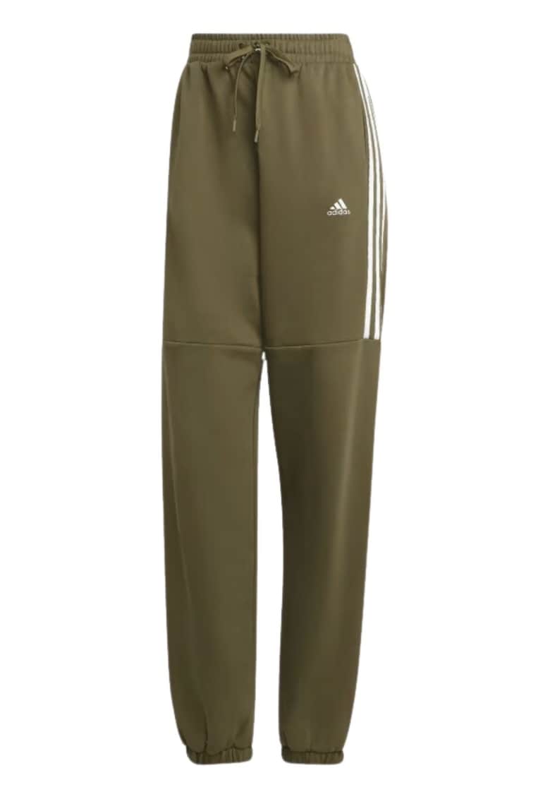 Pantaloni de trening dama kaki - talie inalta - buzunare - bumbac reciclat