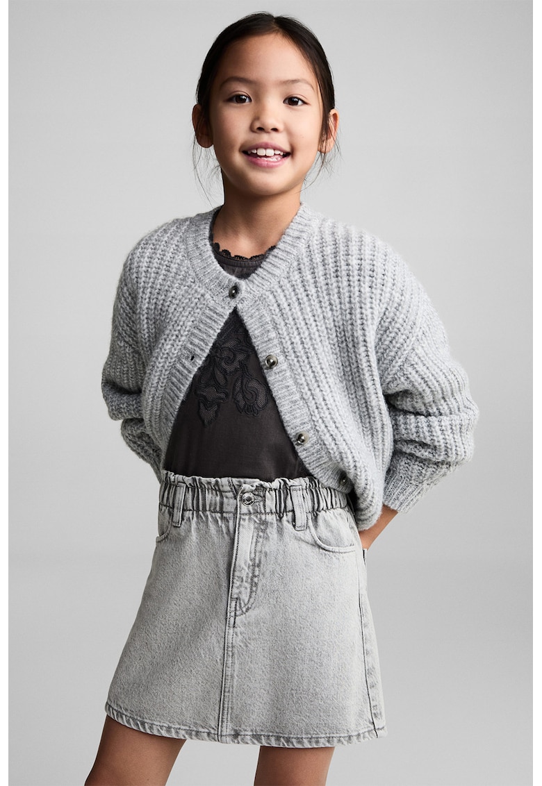 Fusta scurta din denim cu talie elastica
