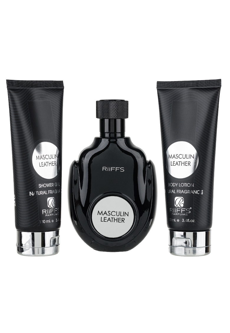 Set Cadou Masculin Leather Apa de Parfum 100ml + Gel De Dus 100ml + Lotiune de corp 100ml - Set Cadou Masculin Leather Apa de Parfum 100ml + Gel De Dus 100ml + Lotiune de corp 100ml -