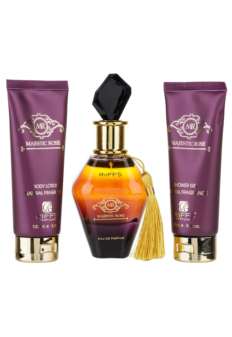 Set Cadou Majestic Rose Apa de Parfum 100ml + Gel De Dus 100ml + Lotiune de corp 100ml -