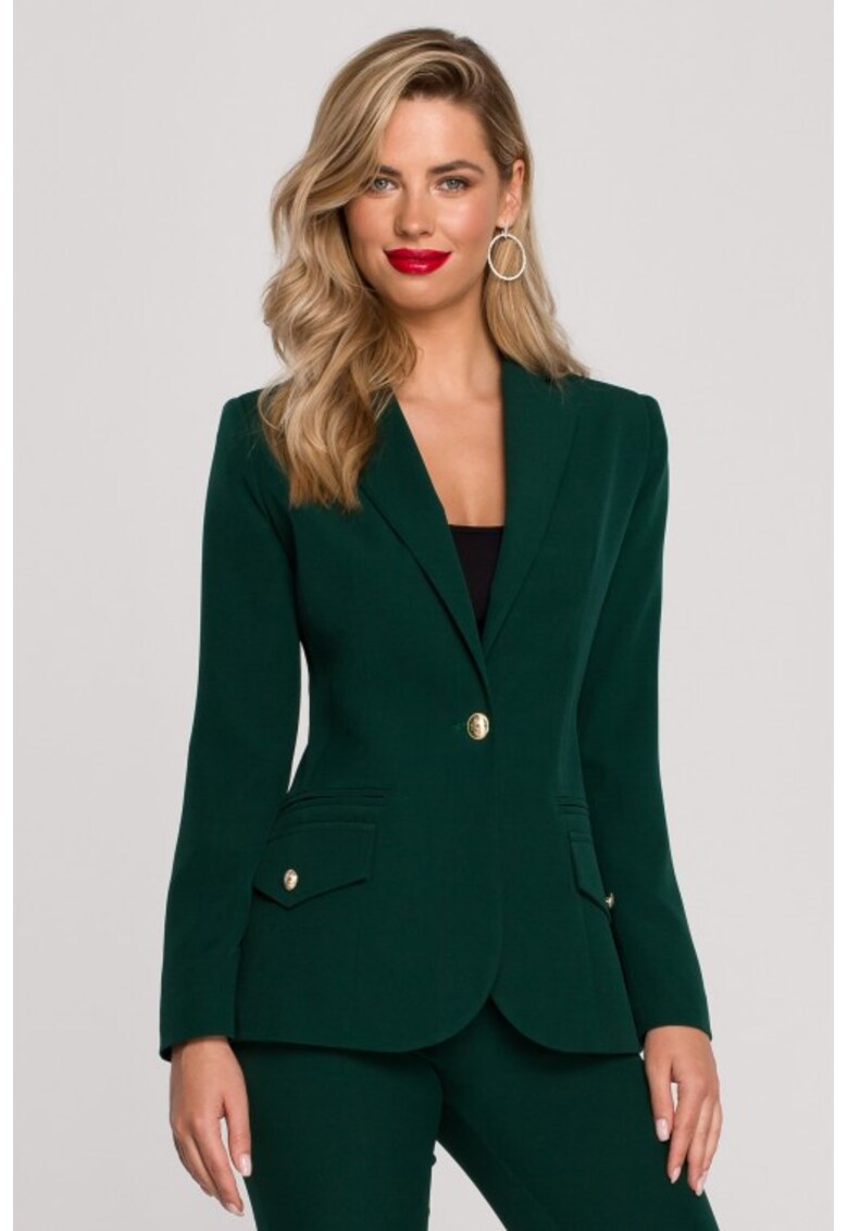 Sacou elegant cu nasturi decorativi - Verde