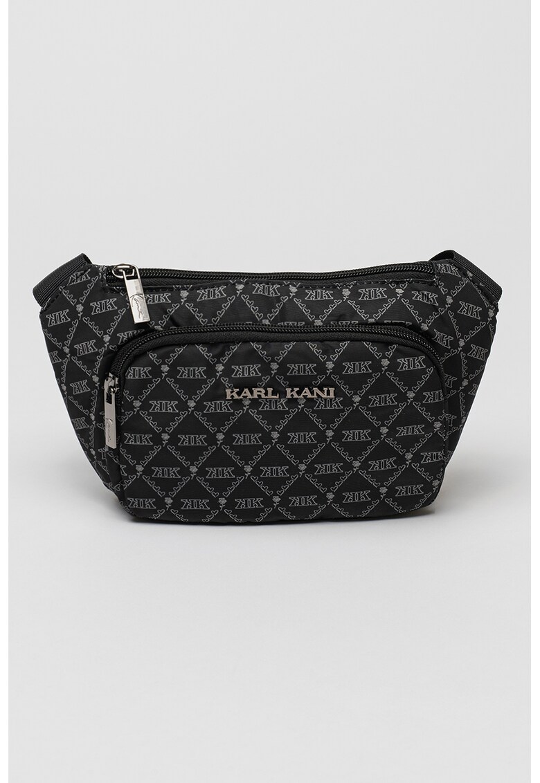 Geanta crossbody cu logo - Negru/Gri deschis