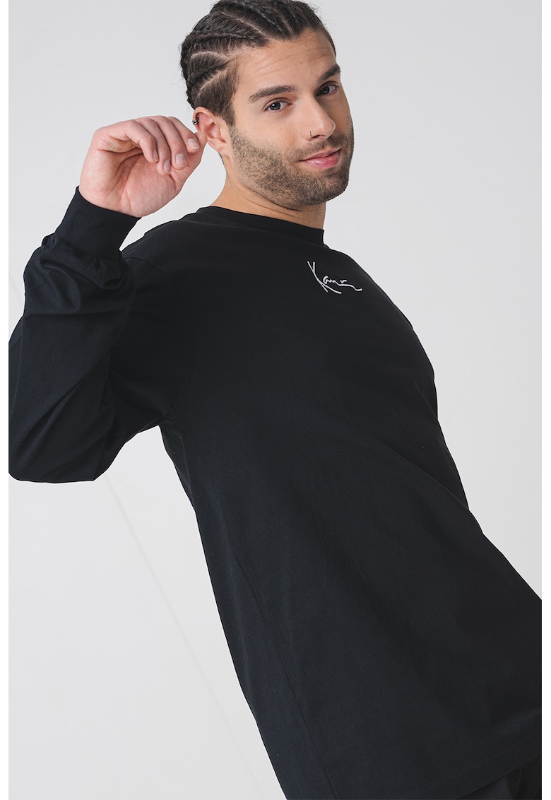 Bluza de bumbac cu logo pe piept