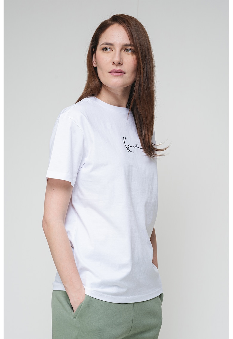 Tricou de bumbac cu logo brodat