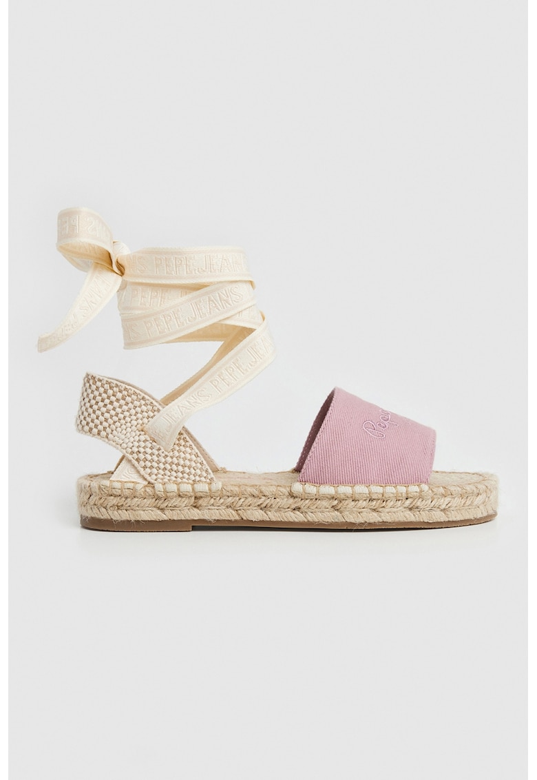 Sandale din material textil cu talpa plata