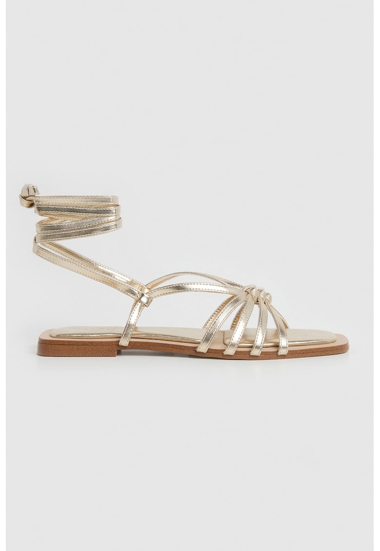 Sandale de piele ecologica cu barete multiple