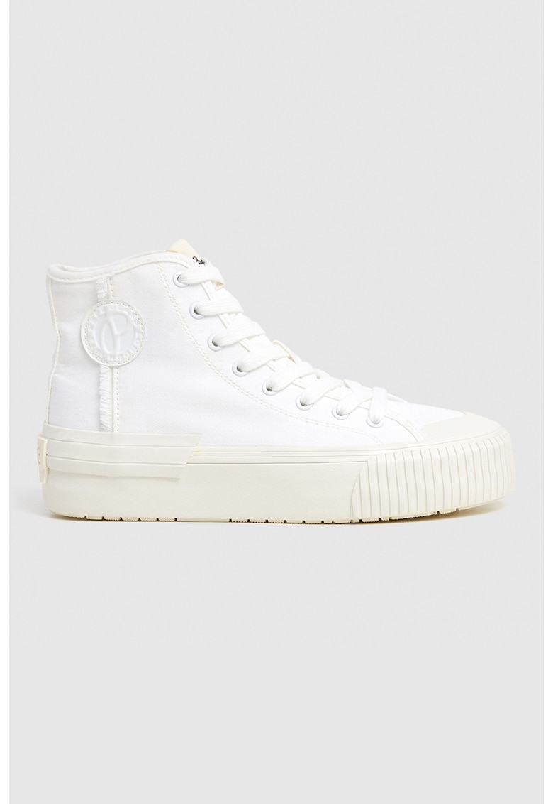 Tenisi mid-cut cu logo aplicat