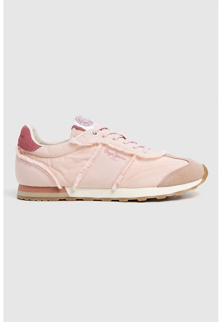 Pantofi sport din material textil cu insertii din piele intoarsa