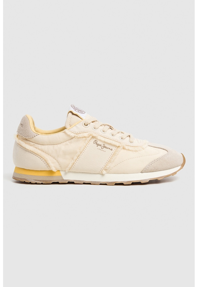 Pantofi sport din material textil cu insertii din piele intoarsa