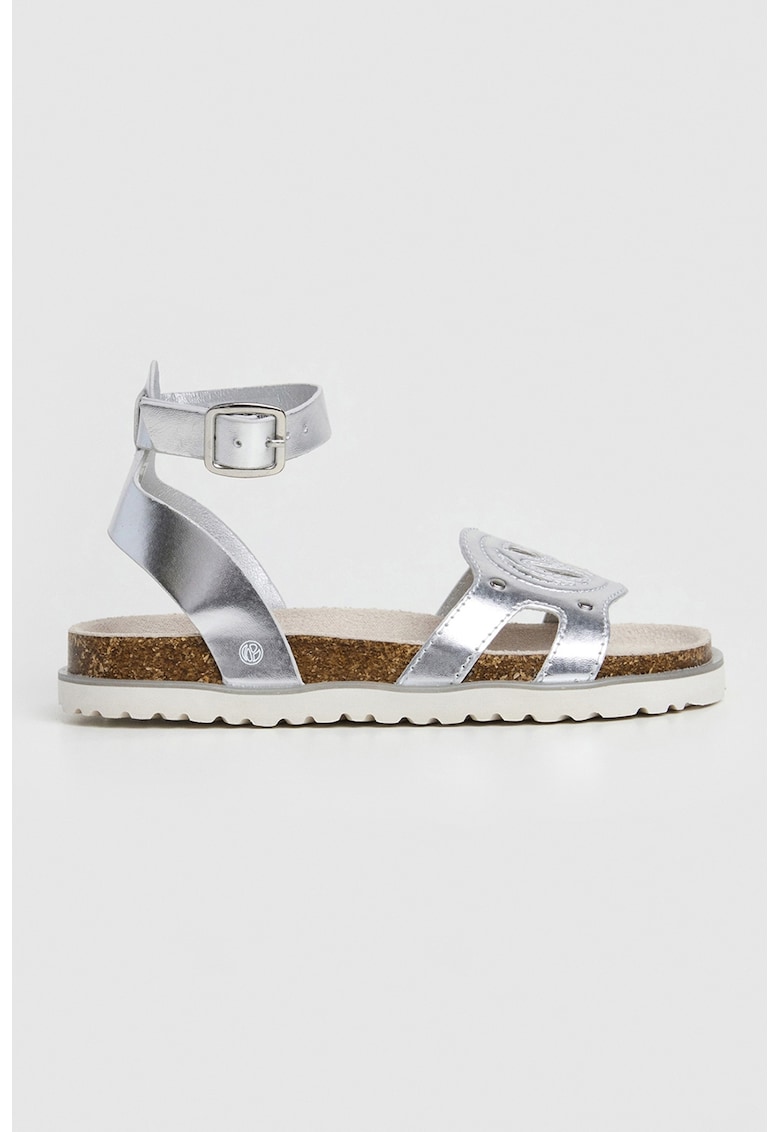 Sandale cu varf rotund si catarama