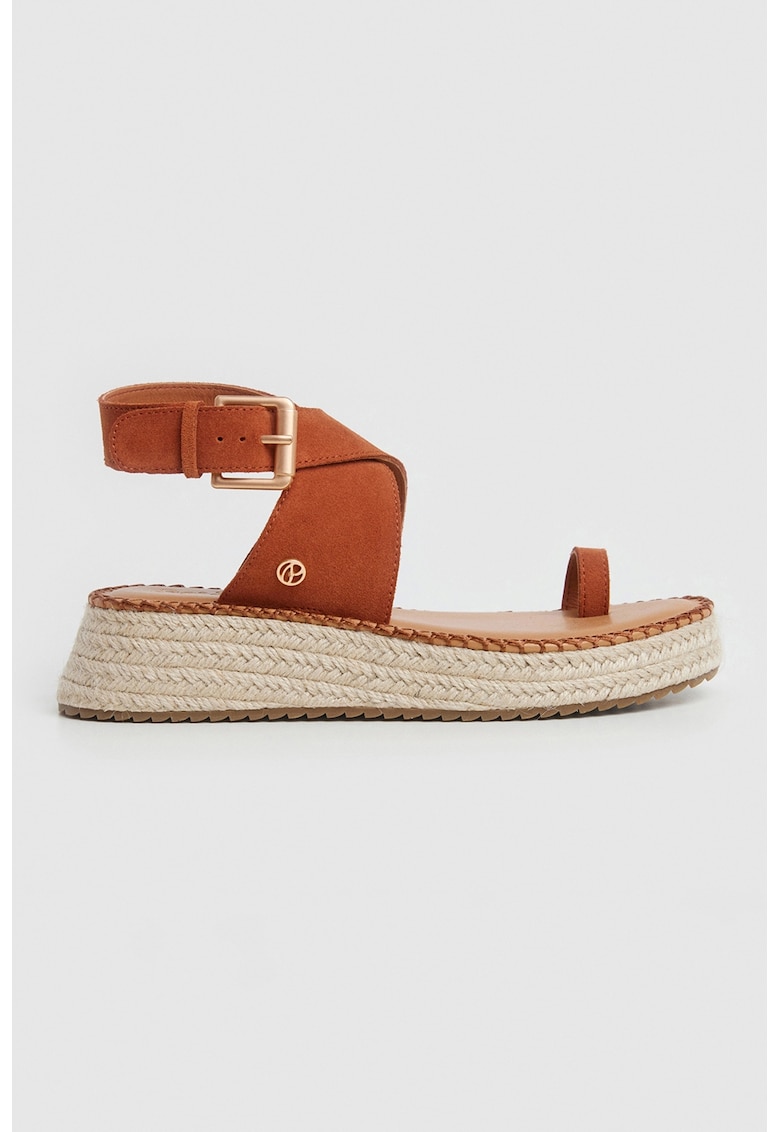 Sandale de piele intoarsa cu platforma