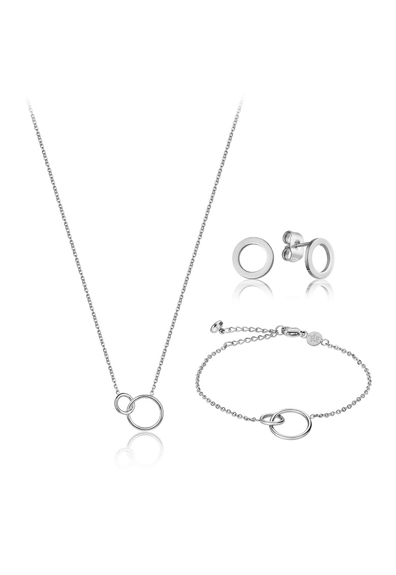 Set de colier - bratara si cercei din otel inoxidabil Eternal - 4 piese