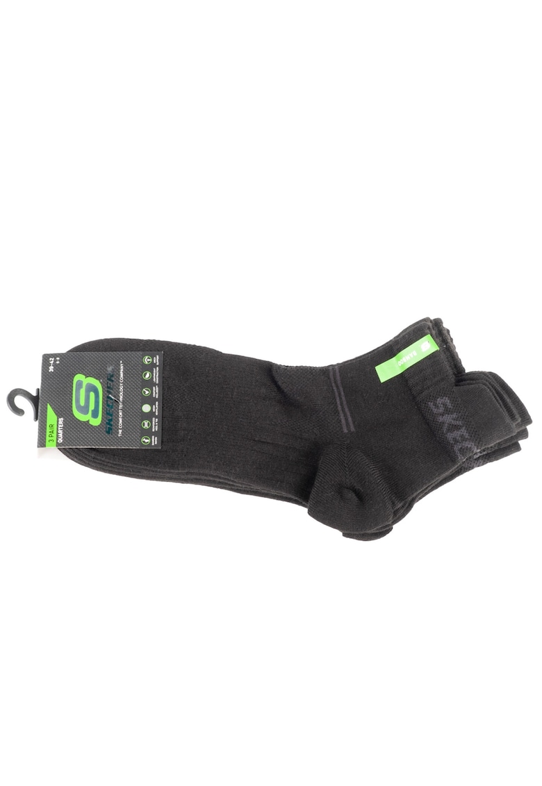 Skechers Set sosete - 3PPK Bamboo Mesh Quarter Socks SK42056-9999 - Negru - 3 buc - Negru