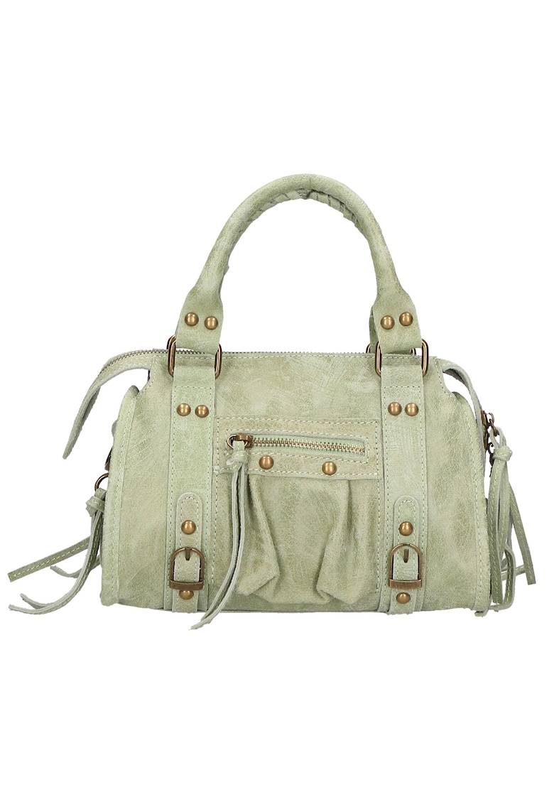 Geanta din piele cu bareta de umar Erisia - Verde aquamarin