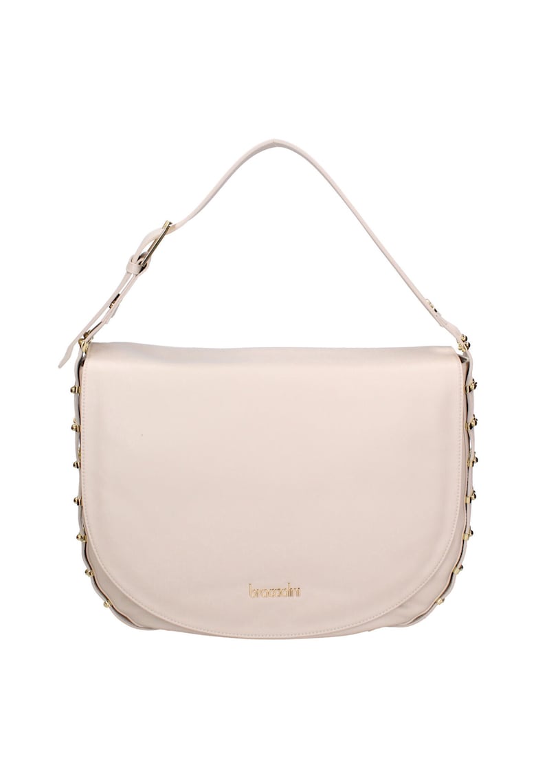 Geanta din piele cu bareta de umar si detalii cu lant