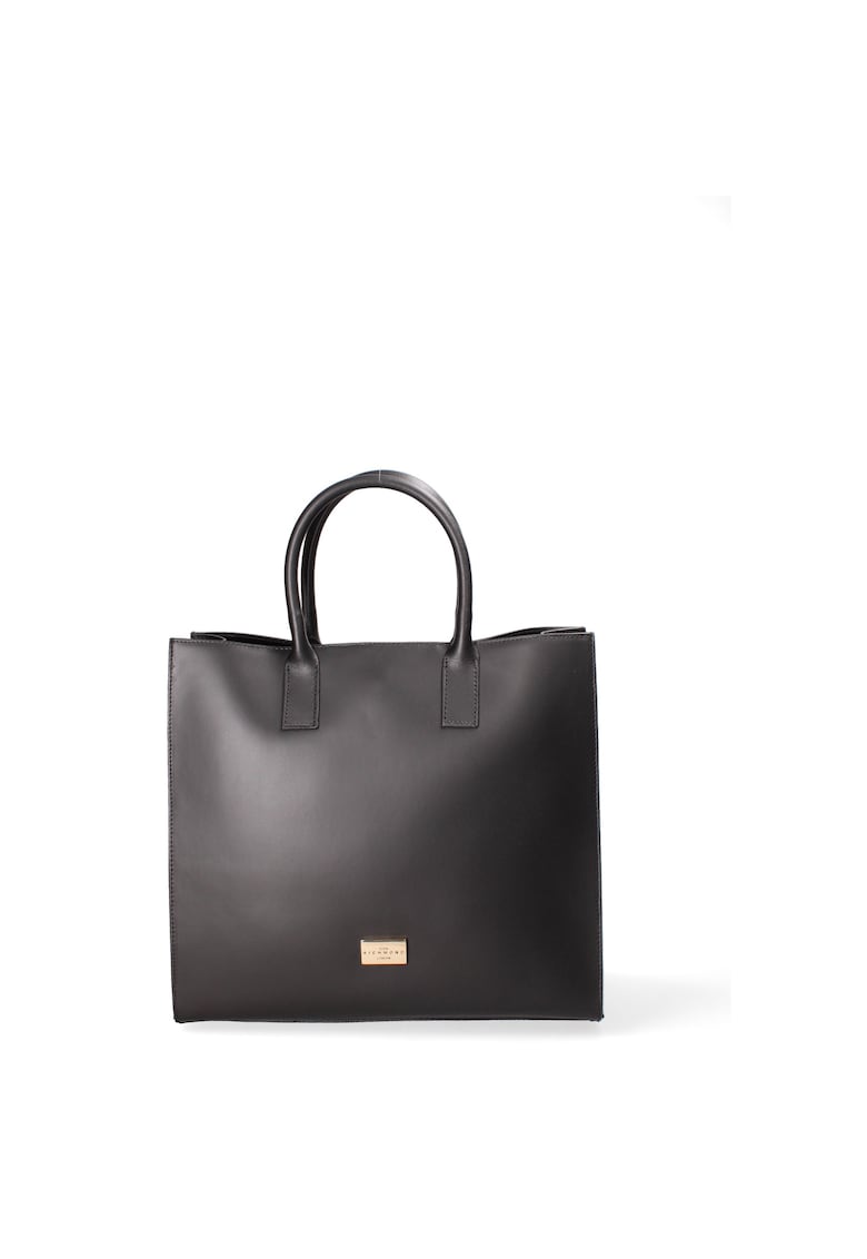 Geanta tote din piele cu model uni - Auriu - Negru