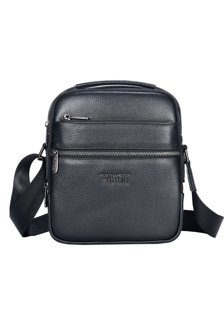 Geanta crossbody din piele cu detaliu logo - Negru