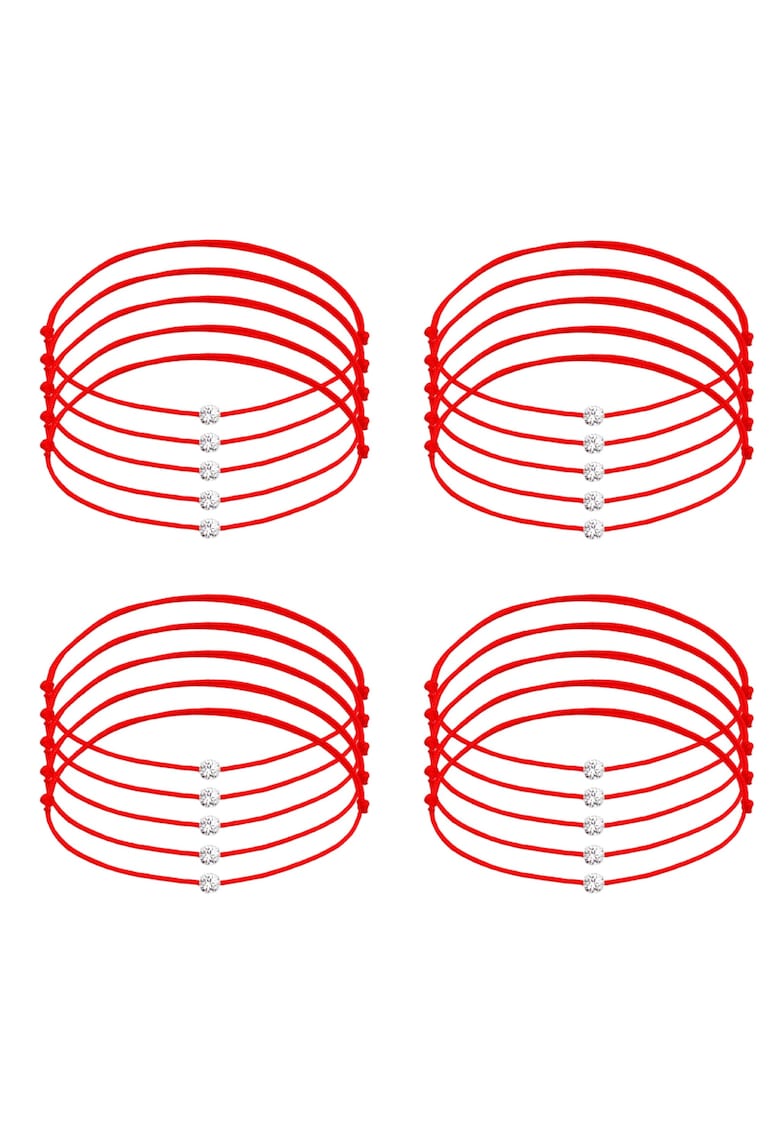 Set 20 bratari Martisor cu Cristale Swarovski - snur rosu reglabil - 1 Martie