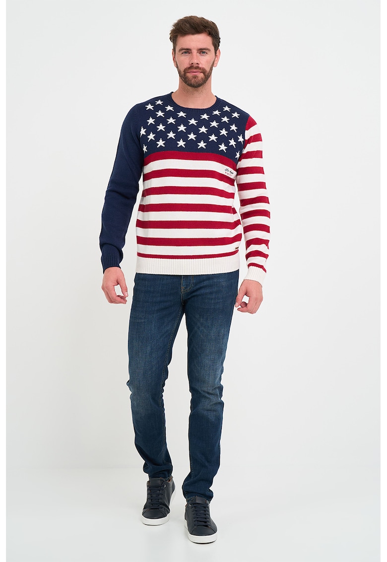 Pulover din amestec de lana cu model