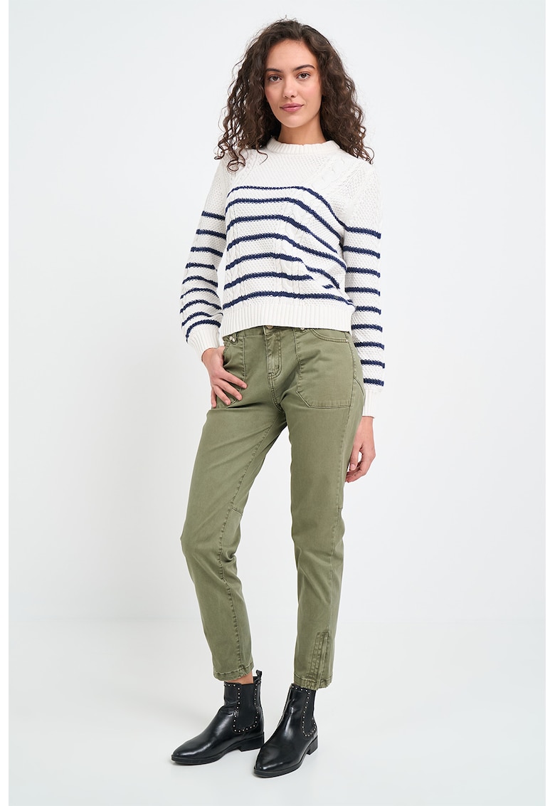 Pulover de bumbac cu dungi