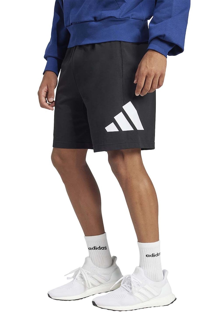 Bermude cu talie ajustabila - Negru stins/Alb optic