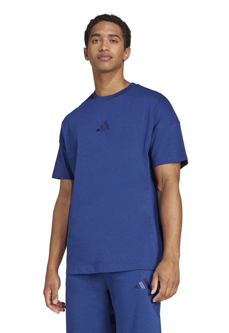 Tricou lejer cu decolteu la baza gatului All Szn - Albastru inchis