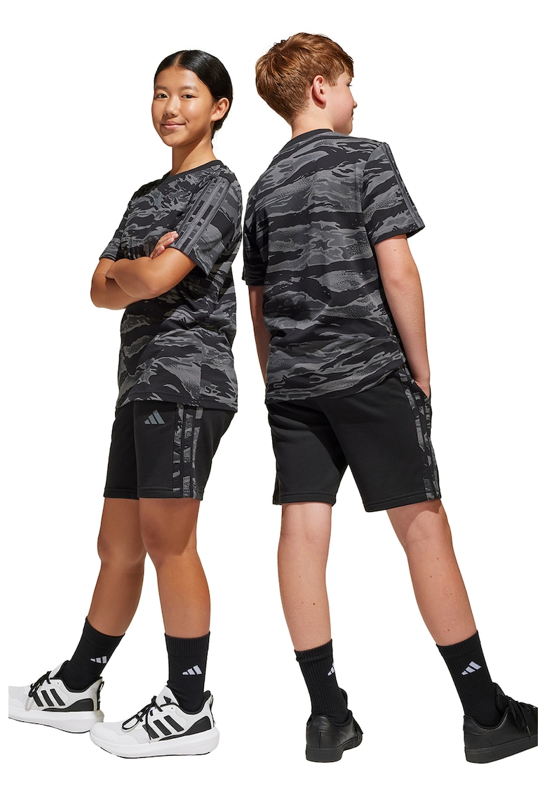 Pantaloni scurti din amestec de bumbac cu model camuflaj