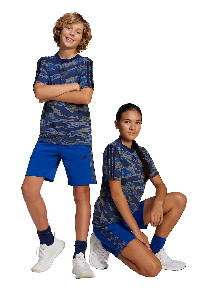 Pantaloni scurti din amestec de bumbac cu model camuflaj