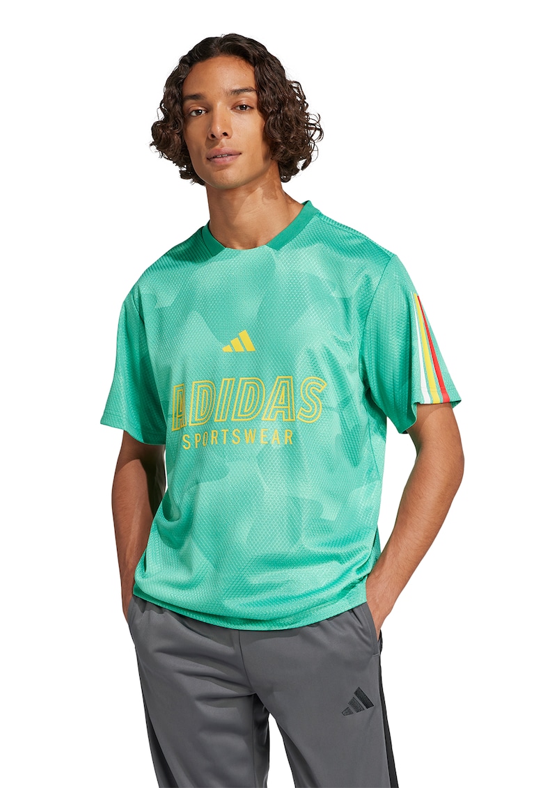 Tricou cu logo - Galben/Verde menta