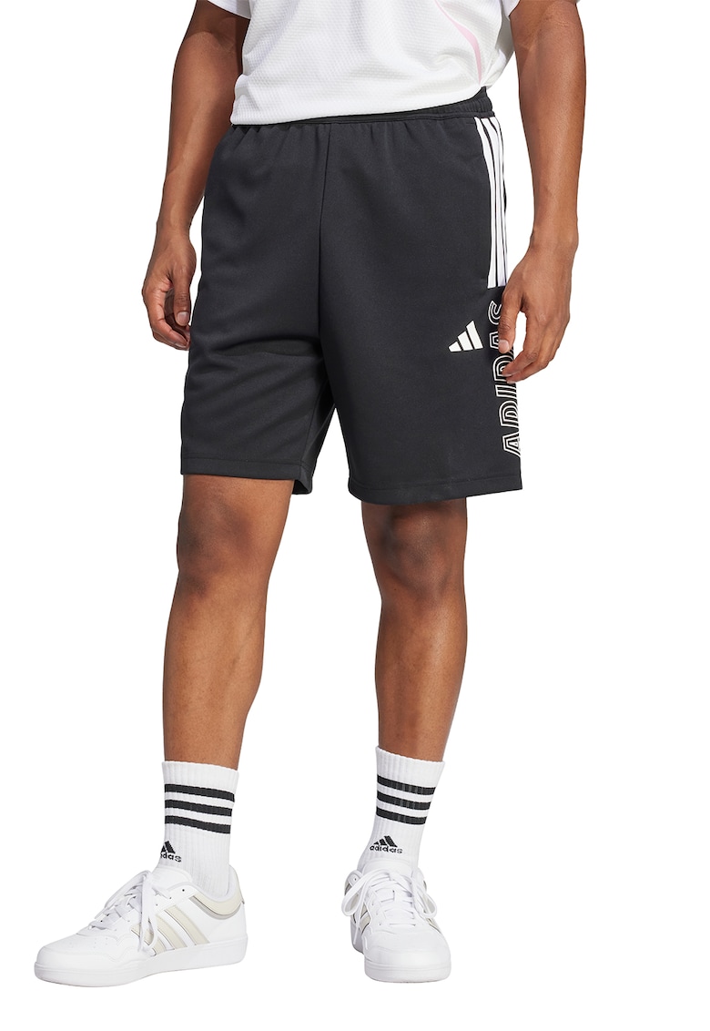 Pantaloni scurti cu imprimeu logo Tiro - Negru stins/Alb optic
