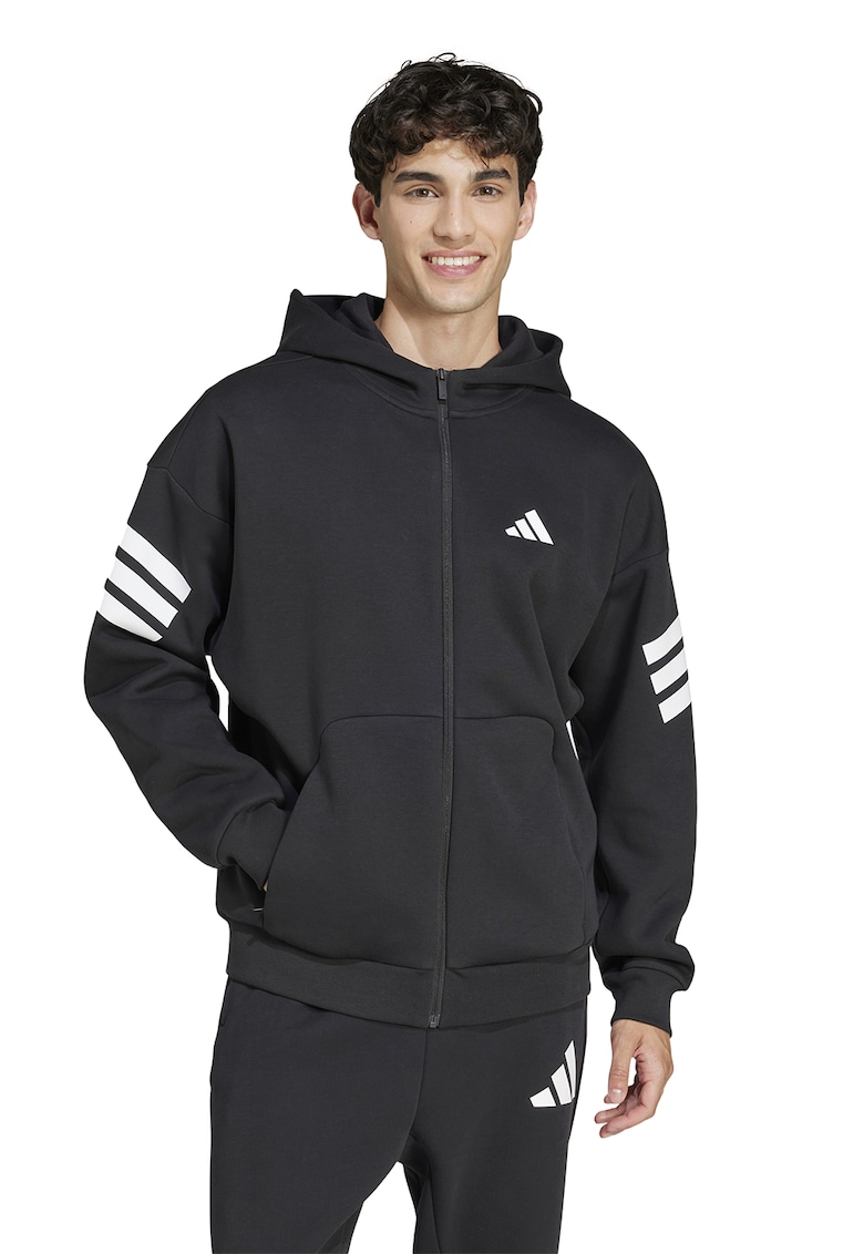 Hanorac cu fermoar si maneci cazute