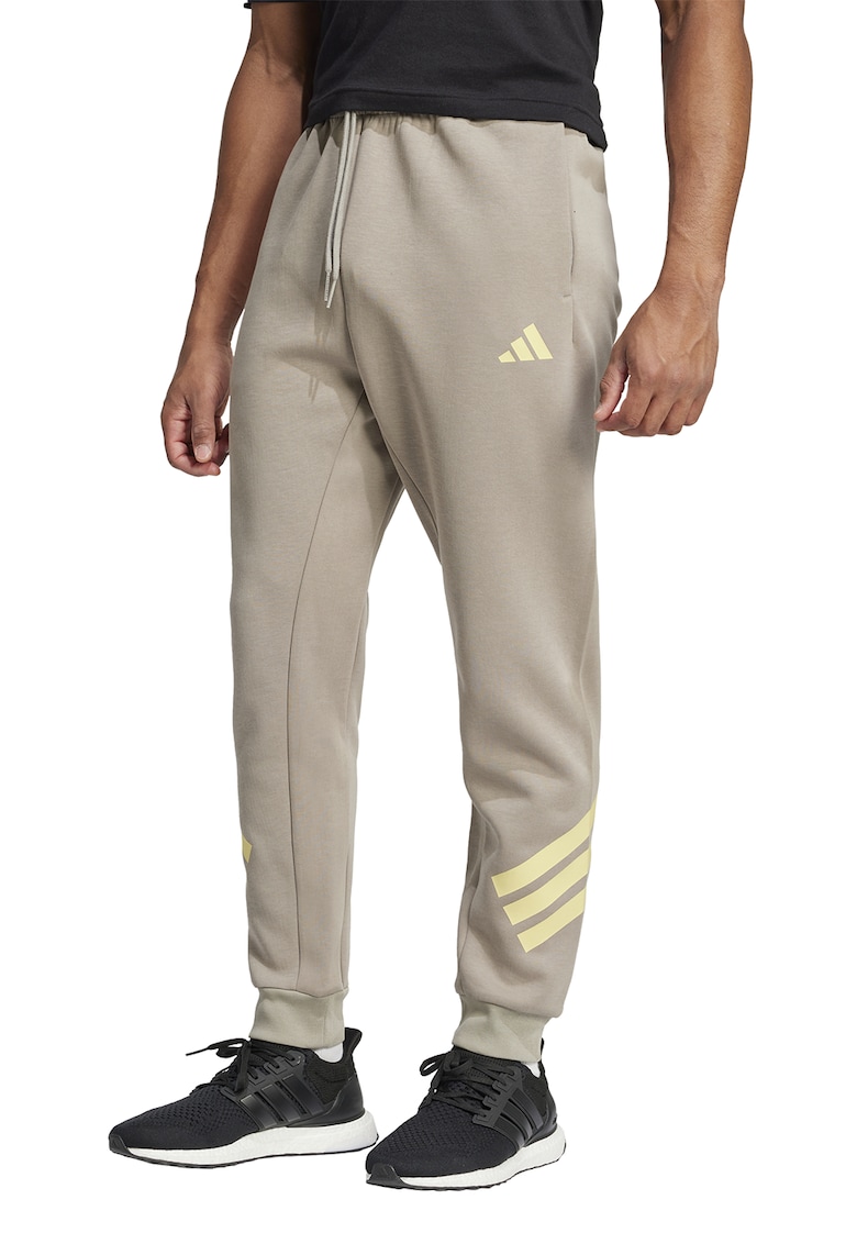 Pantaloni de trening din amestec de bumbac cu logo - Galben/Grej