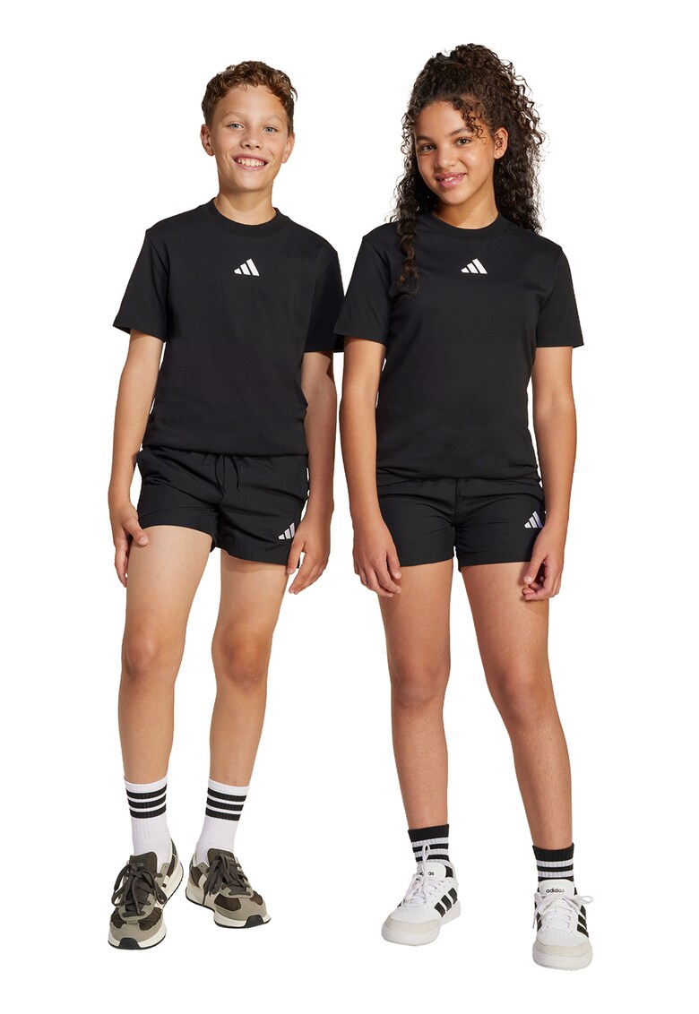 Pantaloni scurti cu snur si logo - Negru/Alb optic