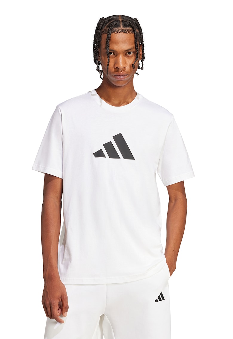 Tricou cu imprimeu logo - Negru/Alb optic