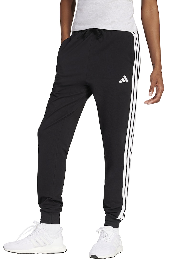 Pantaloni de trening cu buzunare laterale si snur - Negru