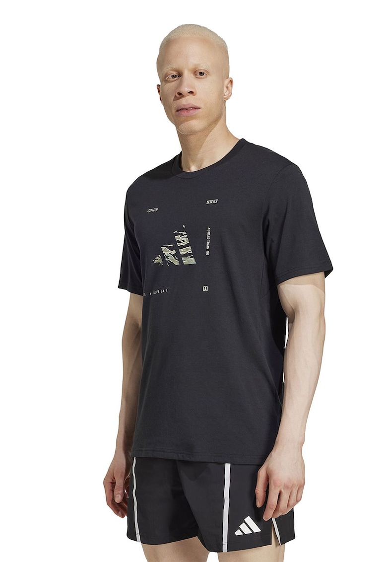 Tricou regular fit cu logo - Negru stins