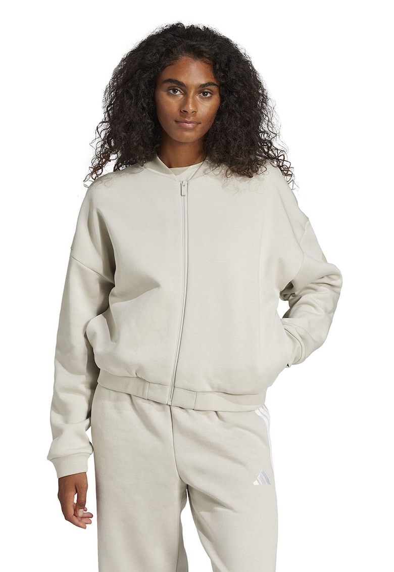 Bluza de trening cu fermoar si guler basebal