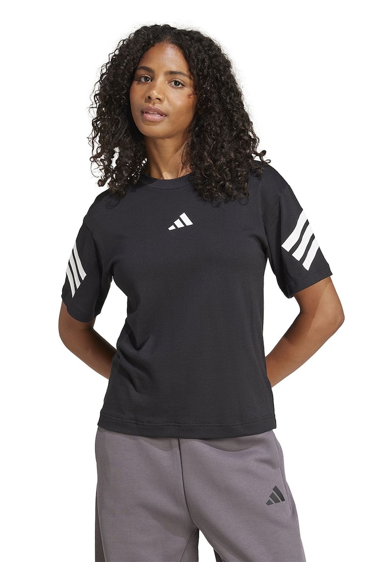 Tricou cu decolteu la baza gatului Future Icons 3-Stripes - Negru