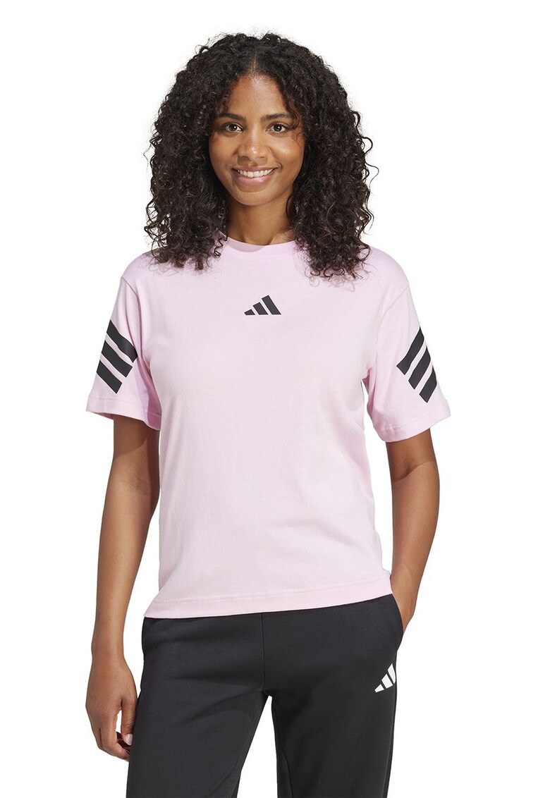 Tricou cu decolteu la baza gatului Future Icons 3-Stripes - Roz pastel