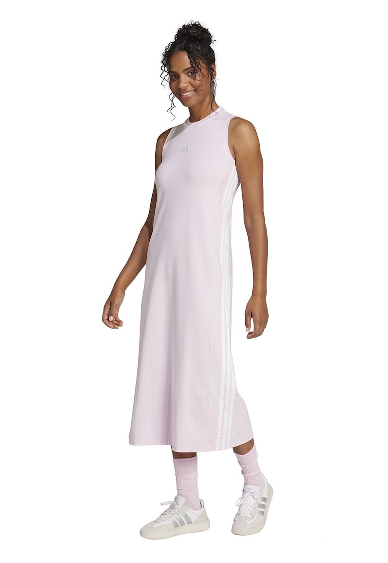 Rochie lunga din amestec de bumbac cu slit lateral