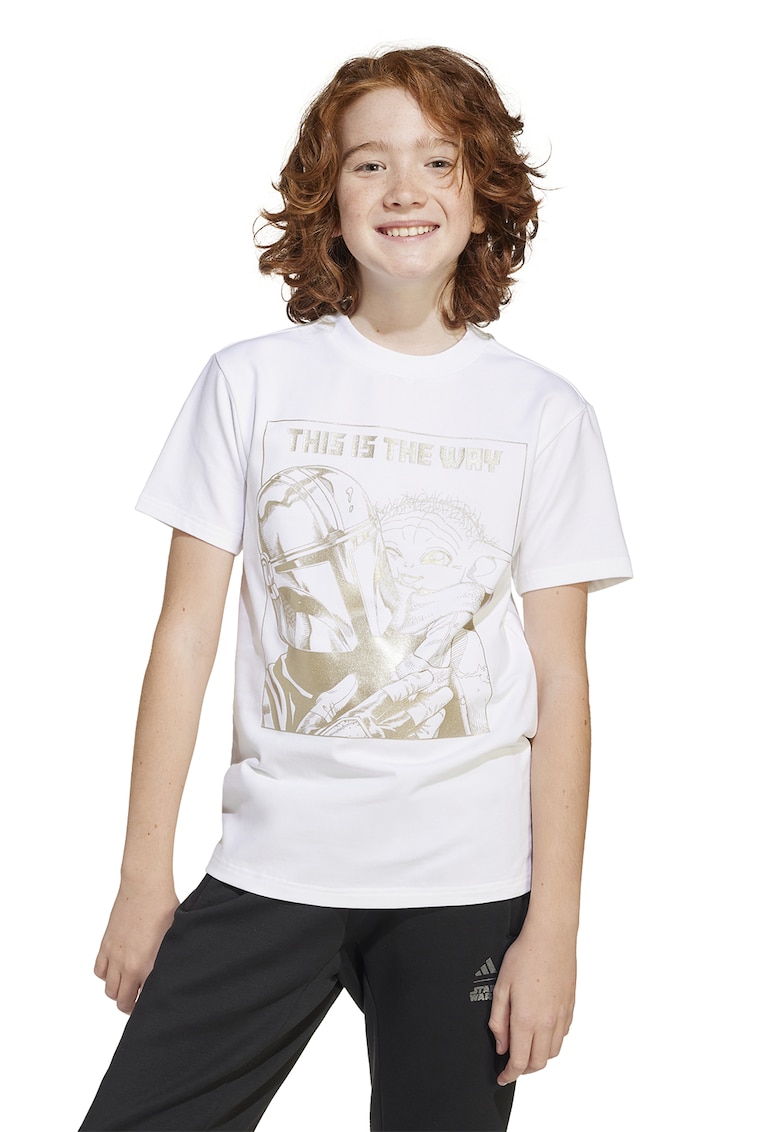 Tricou cu decolteu la baza gatului si imprimeu cu Star Wars