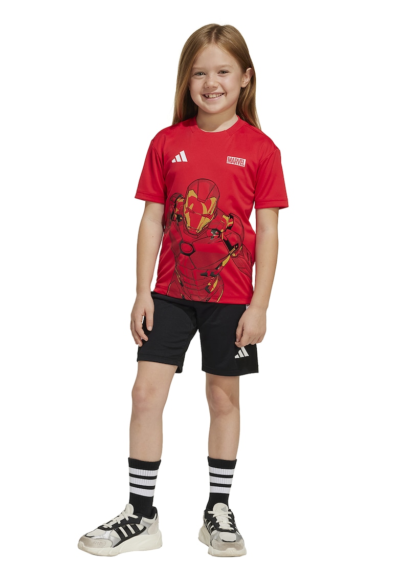 Trening scurt cu imprimeu Marvel - Rosu/Negru