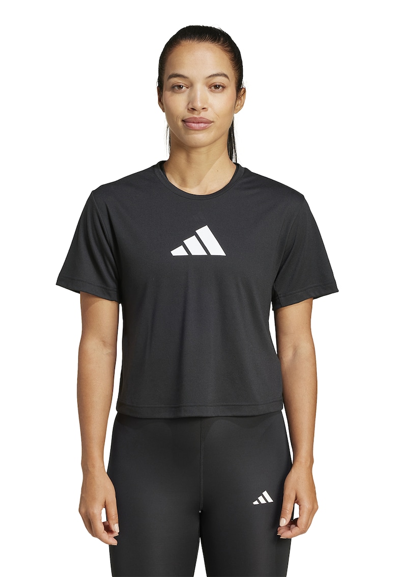 Tricou crop cu logo pentru fitness Tricou crop cu logo pentru fitness