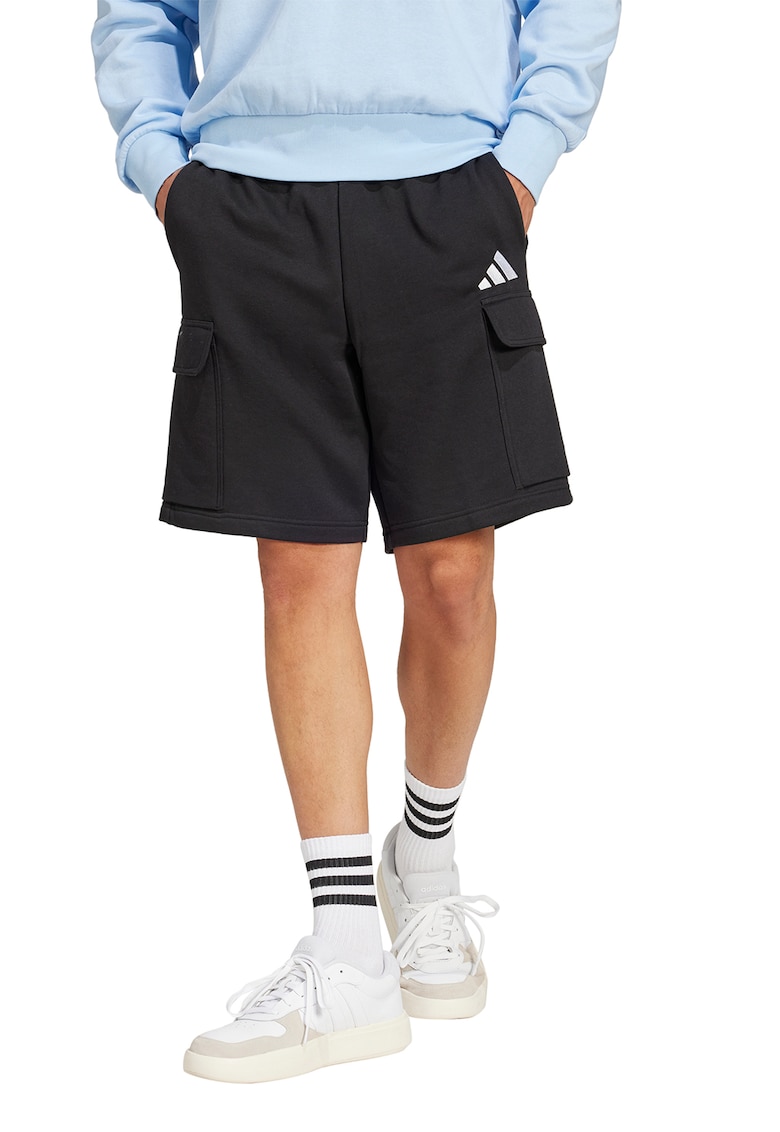 Pantaloni scurti din amestec de bumbac cu buzunare cargo