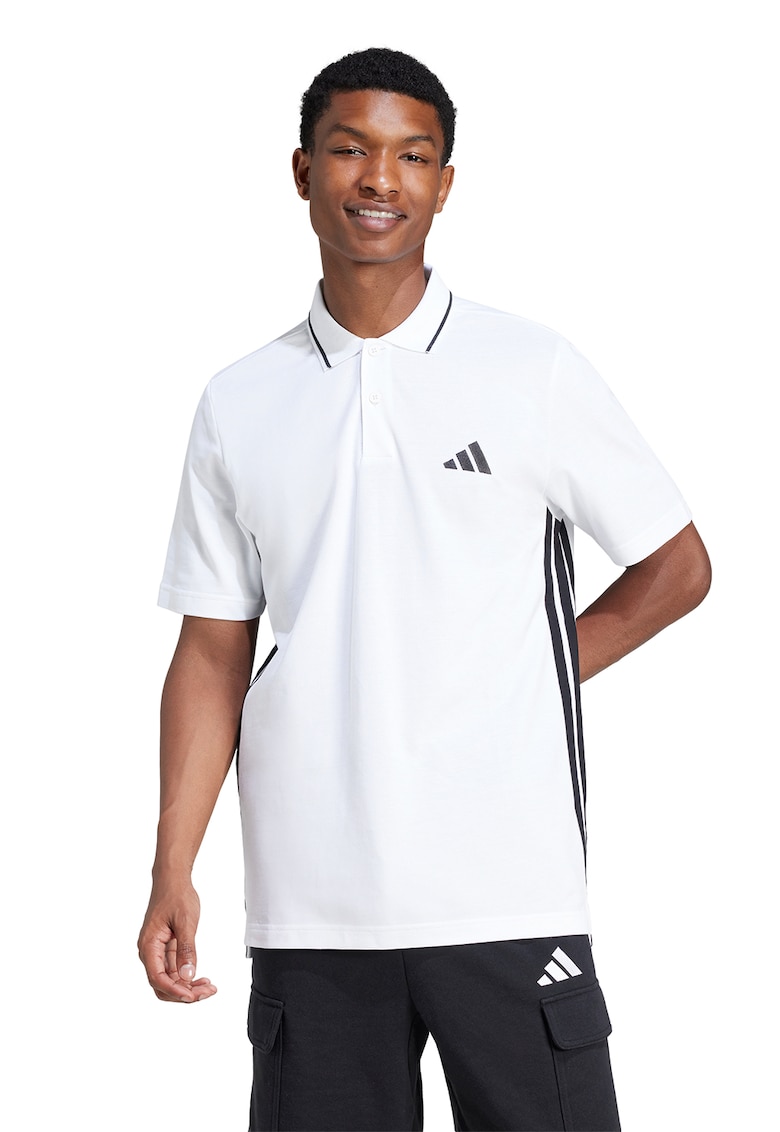 Tricou polo cu logo - Negru/Alb optic