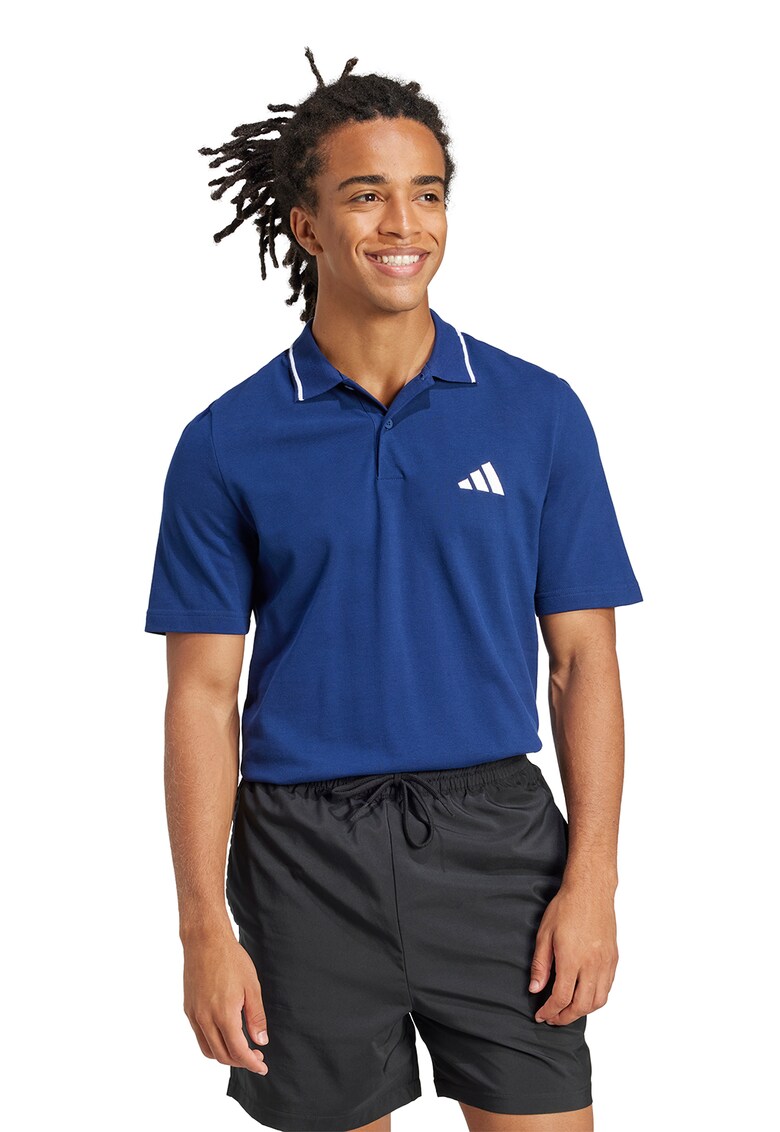 Tricou polo de bumbac - Albastru inchis