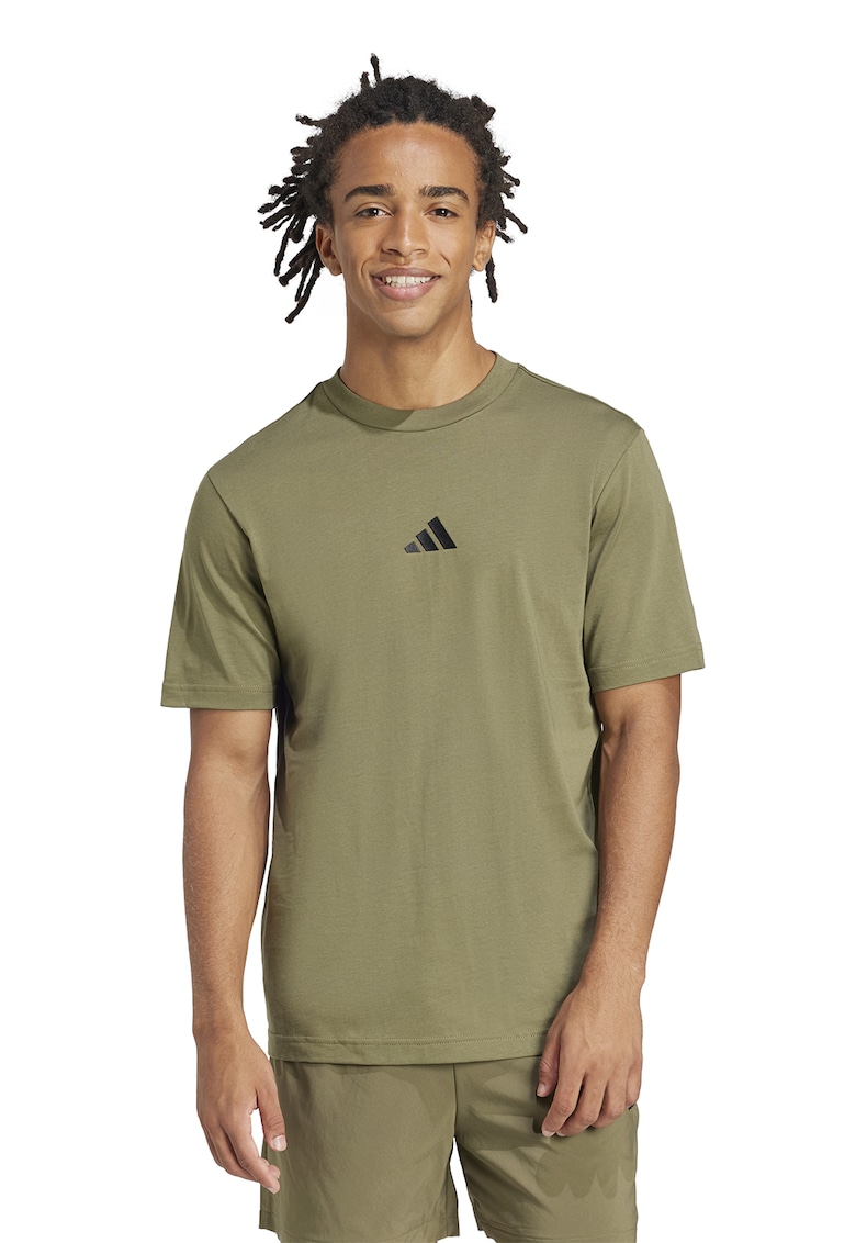 Tricou din bumbac cu logo brodat - Kaki
