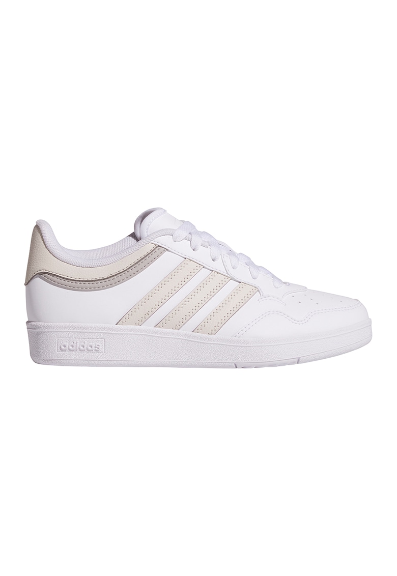 Pantofi sport de piele ecologica Hoops 4.0 - Alb optic/Alb murdar